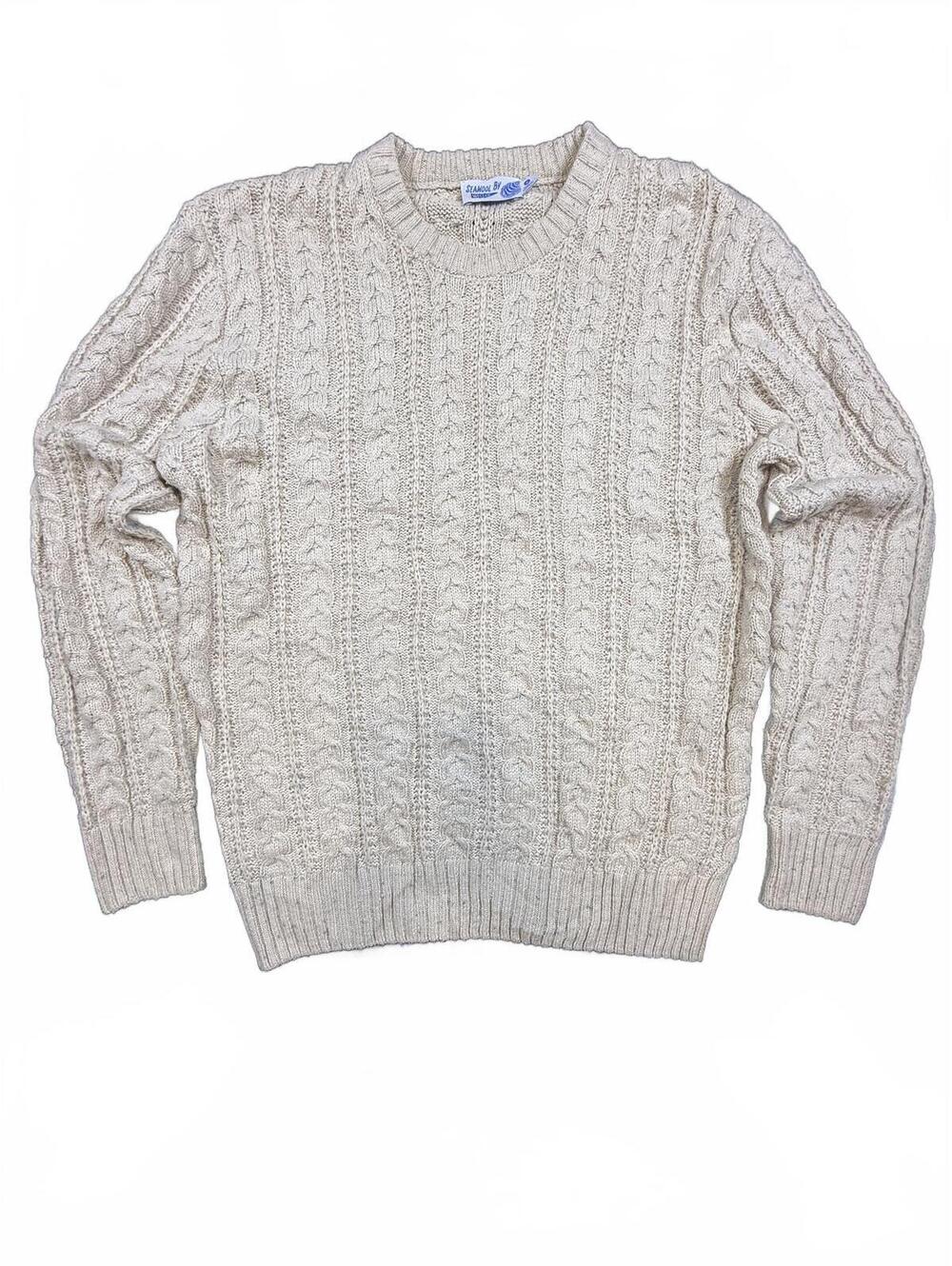 Seawool By Wellen Cream Cable Knit Sweater Size Men Small / Women Medium